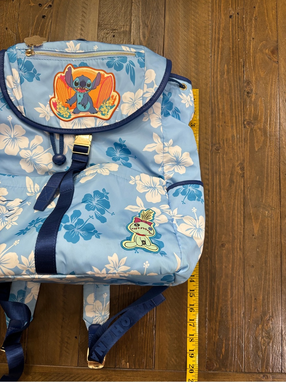 BoxLunch Exclusive Disney Lilo & Stitch Hibiscus Blue Backpack - Picture 12 of 15
